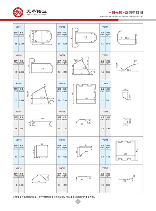 -陽光房-系列型材圖